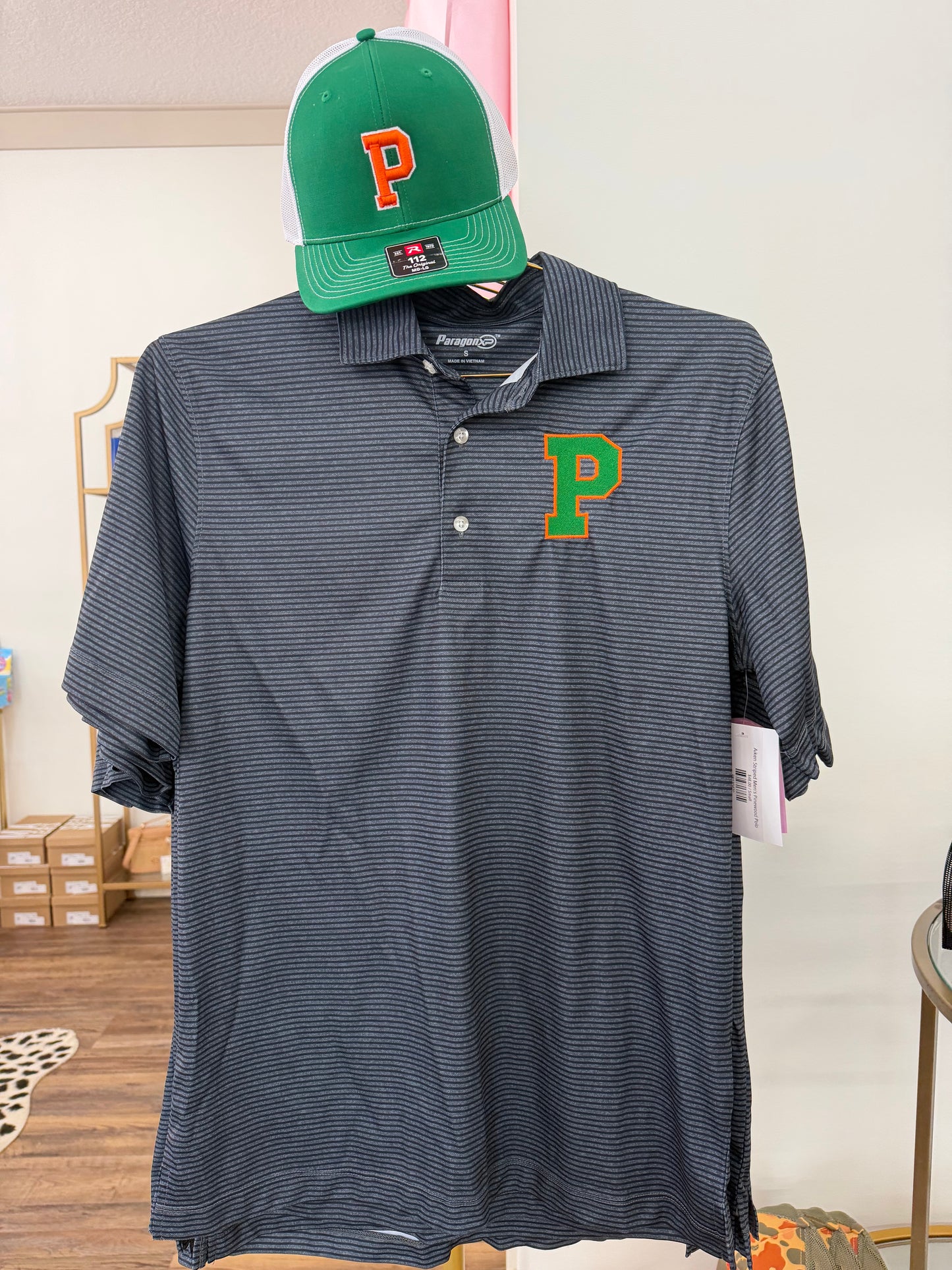 Aiken Striped Men's Pinewood Polo